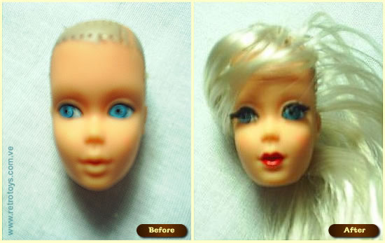 Antes y Después de Reerot de Barbie